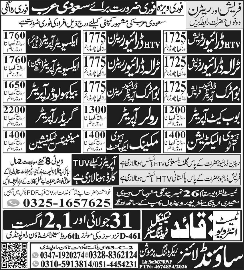 Heavy Auto Electrician & Maintenance Technician Jobs 2026 — original advertisement
