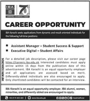 Institute Of Business Administration IBA Karachi Jobs 2026 — original advertisement